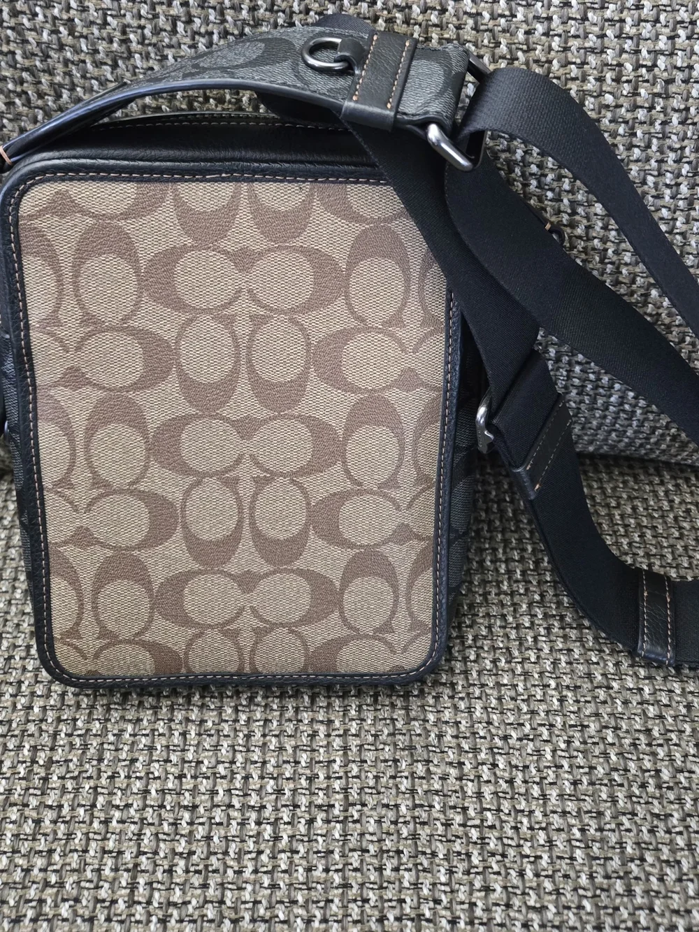 Coach Men’s Signature Canvas Crossbody Bag in Brown/Black
